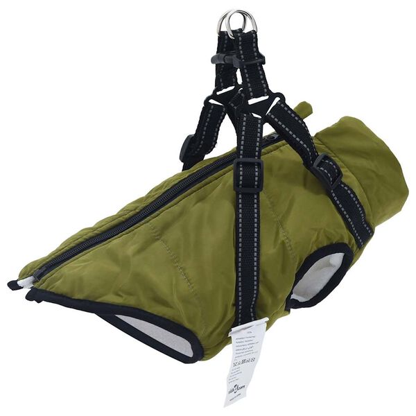 vidaXL Cappotto Cani Imbracatura Impermeabile Riflettente Verde L24