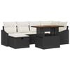vidaXL Set Divano da Giardino 7 pz Nero polyrattan