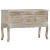 vidaXL Credenza Grigio 110x35x75 cm in Legno Massello di Mango