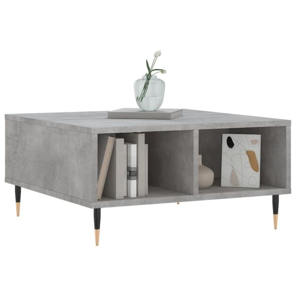 vidaXL Tavolino da Salotto Grigio Cemento 60x60x30cm Legno Multistrato