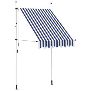 vidaXL Tenda da Sole Retrattile Manuale 150 cm a Strisce Blu e Bianche