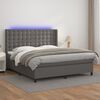 vidaXL Giroletto Molle con Materasso e LED Grigio 160x200cm Similpelle