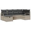 vidaXL Set di divani 6 pz 6-Numero di posti Grigio chiaro polyrattan