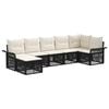 vidaXL Set Divano da Giardino 7 pz 7-Posti Nero polyrattan