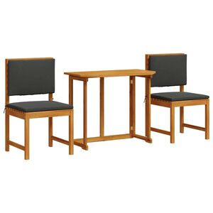 vidaXL Set Bistro da Giardino 3 pcs Marrone Legno di Acacia Massello