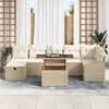 vidaXL Set Divano da Giardino con cuscino 8 pcs Beige Poly Rattan