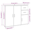 vidaXL Credenza Rovere Sonoma 91x29,5x75 cm Legno ingegnerizzato