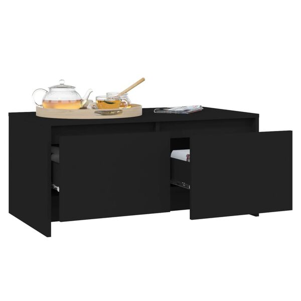 vidaXL Tavolino da Salotto Nero 90x50x41,5 cm in Legno Multistrato