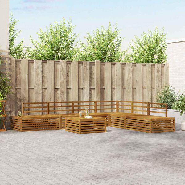 vidaXL Set di divani da esterno 7 Pezzo Naturale