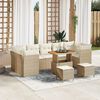 vidaXL Set Divano da Giardino 10 pcs Beige polyrattan