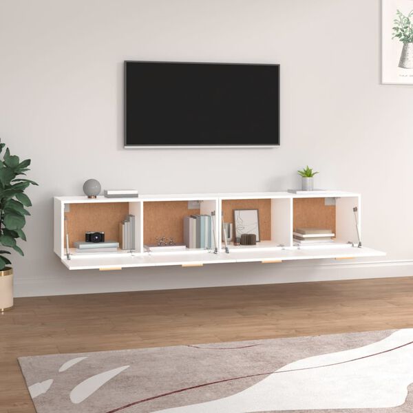 vidaXL Mobili Parete 2pz Bianco 100x36,5x35 cm in Legno Multistrato