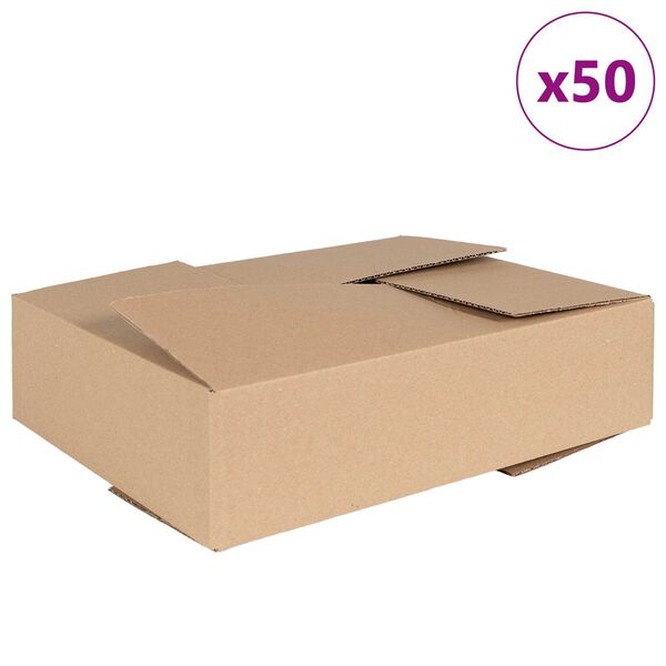 vidaXL Scatola Pieghevole 50 pcs Naturale 40 x 30 x 10 cm Cartone