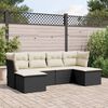 vidaXL Set Divano da Giardino 6 pz con Cuscini Nero in Polyrattan