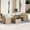 vidaXL Set Divano da Giardino 8 pz con Cuscini Beige in Polyrattan