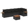 vidaXL Set Divani da Giardino con Cuscini 7pz Nero Polyrattan