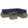 vidaXL Set Divani da Giardino 7 pz con Cuscini Grigio in Polyrattan