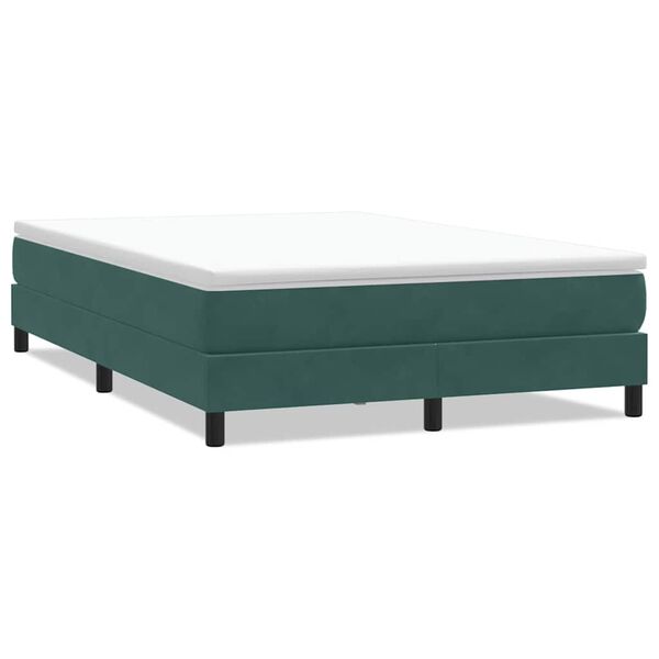 vidaXL Letto a Molle senza Materasso Verde Scuro 140x220 cm Velluto