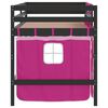 vidaXL Letto a Soppalco con Tende Bambini Rosa 80x200 cm Massello Pino