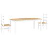 vidaXL Set da Pranzo 3 pz PANAMA Bianco in Legno Massello di Pino