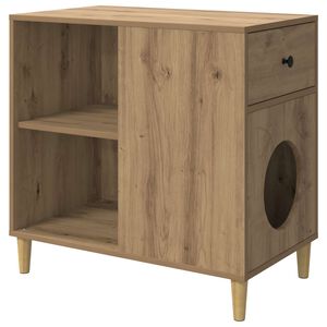 vidaXL Casa per Gatti Rovere Artigianale 72 x 42,5 x 70 cm