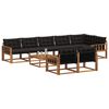 vidaXL Set di divani da esterno con cuscino 9 pcs Naturale e Nero