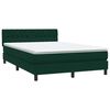 vidaXL Letto a Molle con Materasso e LED Verde Scuro 160x210 cm Velluto