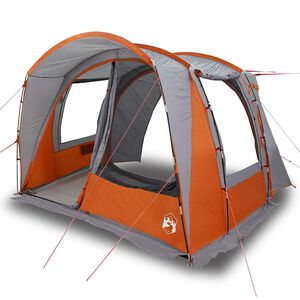 vidaXL Tenda da Campeggio 4 Persone Grigio e Arancione Impermeabile