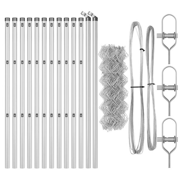 vidaXL Palo della recinzione Argento 25 x 0,8 m (maglia 60 x 60 mm)