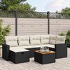 vidaXL Set Divani da Giardino con Cuscini 7pz Nero Polyrattan