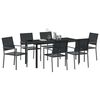 vidaXL Set da Pranzo per Giardino 7 pcs Nero Rattan in PE