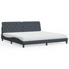 vidaXL Letto con Materasso Grigio Scuro 200x200 cm Velluto