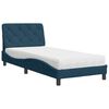 vidaXL Letto con Materasso Blu 90x190 cm in Velluto