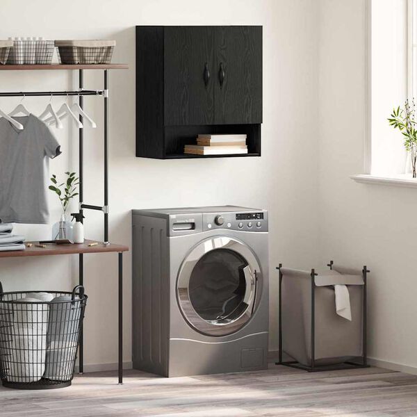 vidaXL Mobiletto a muro Rovere Nero 60 x 31 x 70 cm Legno multistrato