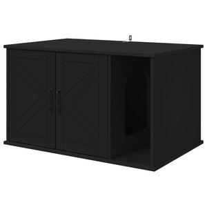 vidaXL Casa per Gatti Nero 85 x 55 x 50 cm Legno multistrato