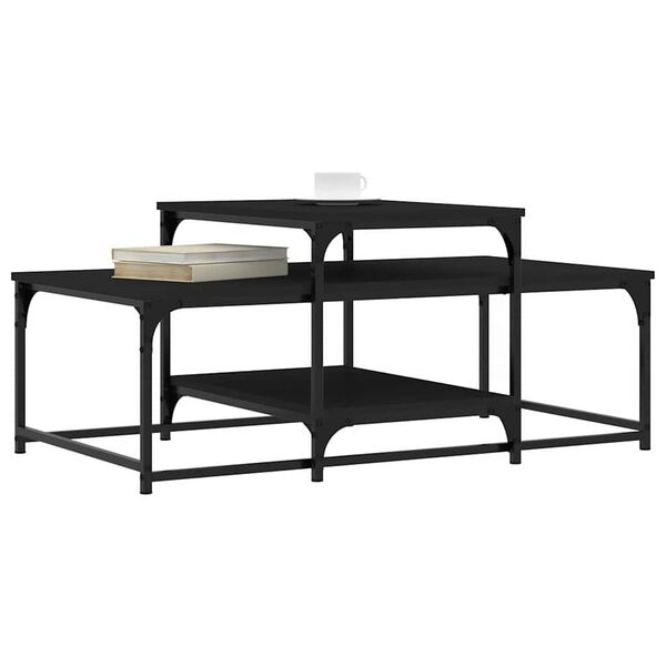 vidaXL Tavolino da Salotto Nero 102x60x45 cm in Legno Multistrato