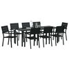 vidaXL Set da Pranzo per Giardino 9 pcs Nero