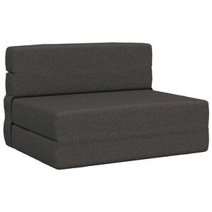 vidaXL Divano Letto Pieghevole Grigio Scuro 70 x 80 x 60 cm Tessuto