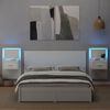 vidaXL Testiera per Letto con Comodini Bianco 160 cm Legno Multistrato