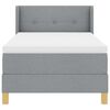 vidaXL Letto a molle con materasso Grigio chiaro 190 x 90 cm Tessuto
