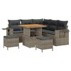vidaXL Set Divano da Giardino con cuscino 8 pcs Grigio polyrattan