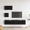 vidaXL Set mobile TV 3 pcs Rovere Nero Legno multistrato