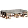 vidaXL Set di divani da esterno 10 pcs Grigio Naturale e Chiaro