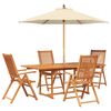 vidaXL Set da pranzo da esterno con ombrellone 6 pz 4-Posti