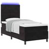 vidaXL Letto a Sorgente LED con materasso Nero 90 x 190 cm Tessuto