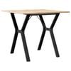vidaXL Tavolo da Pranzo Telaio a Y 80x80x75 cm Legno Pino e Acciaio
