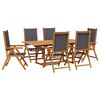 vidaXL Set Pranzo da Giardino 7 pz Antracite Tessuto e Legno Massello
