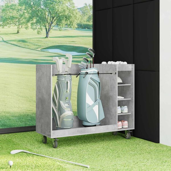 vidaXL Armadio per Golf con ruota Grigio cemento 120 x 45 x 98 cm