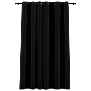vidaXL Tenda Oscurante Effetto Lino con Occhielli 290x245 cm Nera