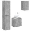 vidaXL Set di mobili per il bagno 3 pz Grigio Cemento