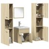 vidaXL Set Mobili da Bagno 5 pz Rovere Sonoma in Legno Multistrato